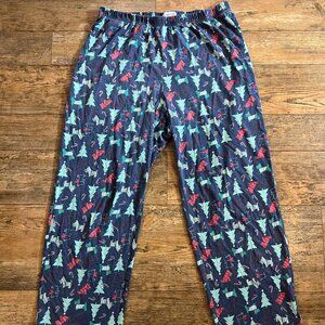 Kim Rogers Intimates Christmas Trees Dogs Candy Canes Navy Blue Pajama Pants M